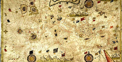 1376  Giorgio_ Callapoda._ Carte_de_la_ Mer_ MÃ©diterranÃ©e _de_la_ Mer_ Noire _de_la_ Mer_ Rouge_et_de_l' OcÃ©an_ Atlantique_nord-est._1565