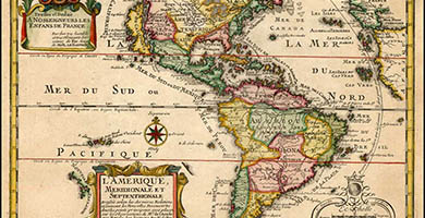 1842 3 L' Amerique  Meridionaleet Septentrionale  Nicholas De Fer1717