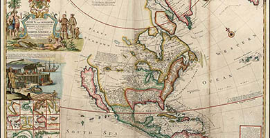1843 4 Mapof North America According To Ye Newestand Most Exact Observations  John Sommers 1719