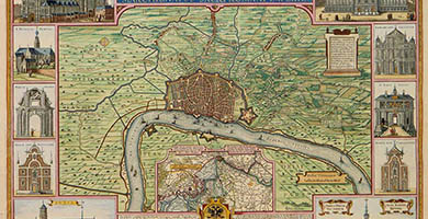 5607  Marchionatus_ Sacri_ Romani_ Imperii_-_ Antwerpen _het_markgraafschap_de_de_belangrijkste_gebouwen_( Claes_ Jansz._ Visscher _1624)