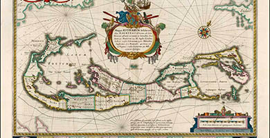 2038  Mappa Aestivarum Insularum Alias Barmudas  Willem Janszoon Blaeu 1630