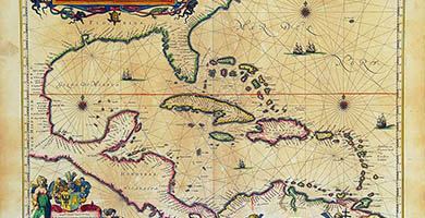 2049  Insulae Americanaein Oceano Septentrionalicum Terris Adiacentibus  Blaeu  Willem Janszoon 1635