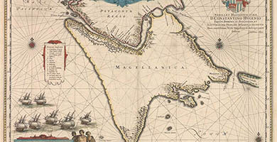 2322  Map-magellan-strait- Willem J. Blaeu-1635
