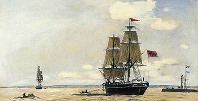 4798  Norwegian_naval_ship_leaving_the_port_of_honfleur-large
