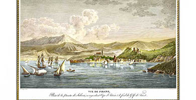4419 9b Piran  Vuede Pirano  Cassas  Louis FranÃ§ois 1756-1827  Voyagepittoresqueethistoriquedel' Istrieet Dalmatie 1802b