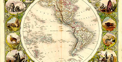 0295  Western Hemisphere  John Tallis- Martin R. M.1851