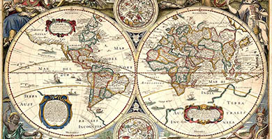 0113 19a Nova Totius Terrarum Orbis Geographicaac Hydrographica Tabula Iud. Hondio1636
