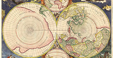 0200 61 Les Deux Poles Arcticqueou Septentrionalet Antarcticqueou Meridional  Nicolas Sanson 1690