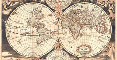 0225  Nova Totius Terrarum Orbis Tabula  Justus Danckerts 1682