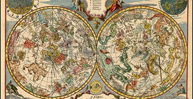 0232 13 Planispheres Celeste  Nicholas De Fer 1717