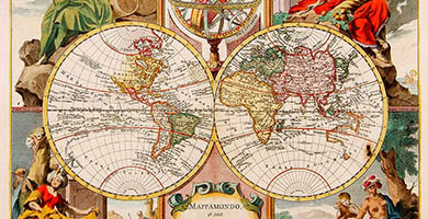 0262 35 Mappa Mondooverocartageneraledelgloboterestre  D E R O S S I  G 1750