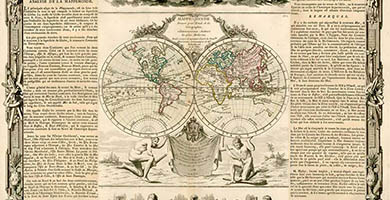 0272 41a Mappe- Monde Dresseepourl' Etudedela Geographie  Louis Briondela Tour 1769