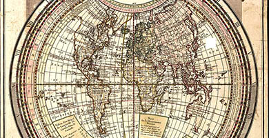 0275 43 Globe Platou Mappe- Monde A. Duplessy1780