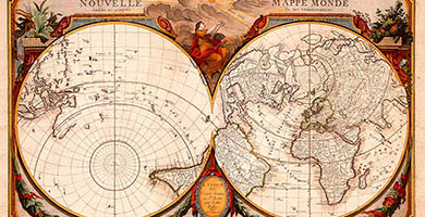 0277 44 Nouvelle Mappe Monde  Francois Santini Giovanni Antonio Remondini 1784