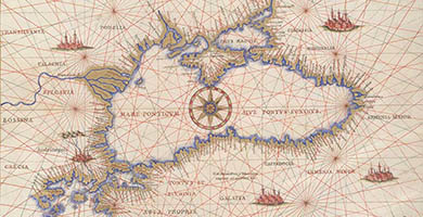 5561  Francesco_ Ghisolfi._ Black_ Sea._ H M_28._ P O R T O L A N_ A T L A S._( Italy_16th_century)_ A