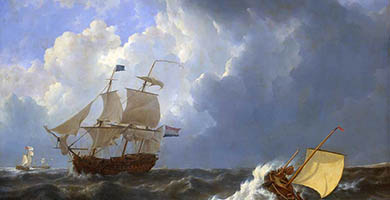 4731  Schepen_op_onstuimige_zee_-_ Ships_on_a_rough_sea_( Johannes_ Christiaan_ Schotel _1827)