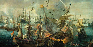 4871  Explosion_of_the_spanish_flagship_in_the_battle_of_gibraltar _1607-large