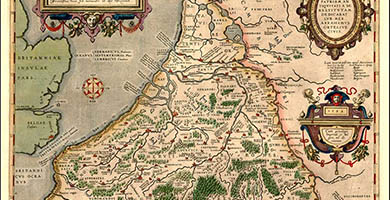 2480  Belgii Veteris Typus  Abraham Ortelius 1584