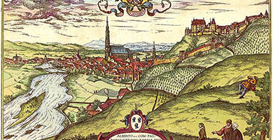 4263  Landshu( Landshutin Bavaria)  Braun- Hogenberg 1578
