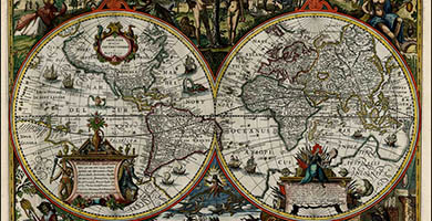 0320  Orbis Terrarum Descriptio Duobis Planis Hemisphaeriis Comprehesa  Nicholas Van Geelkercken 1617