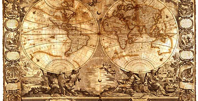 1740 70 Leglobeterrestrerepresenteendeuxplans-hemispheres- Nolin  Jean Baptiste1700