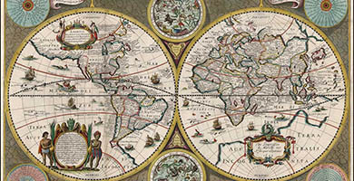 0118 20a Nova Totius Terrarum Orbis Geographicaac Hydrographica Tabula  H. Hondius 1642